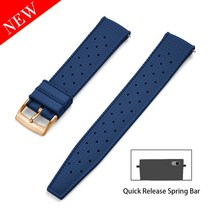 세이코 교체용 열대 불소 고무 시계 스트랩 밴드 다이빙 방수 팔찌 FKM 18mm 20mm SRP777J1, 06 Blue Gold_02 20mm