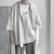 SJW 봄 여름 남성 반팔 셔츠 남방 무지 웨이브 주름 오버핏 상의 베이직 빅사이즈 M~5XL