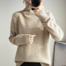 풀오버스웨터 귤색 목폴라 캐시미어스웨터 여성 두꺼운 후드 스웨터박스 키치한 스타일리쉬 이너 니트 양털 2722410409