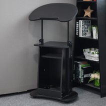 남쪽나무 4컬러 이동식 높이조절 사이드 테이블 스탠딩 책상 117*60*37cm, X3 블랙