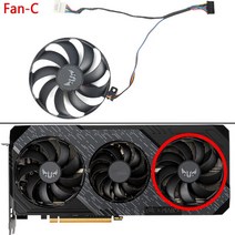 T129215BU 그래픽 카드 쿨러 교체 ASUS Radeon TUF 게임 RX 5600 EVO OC 냉각 팬, 03 Fan - C