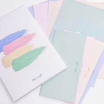 군대 군인 곰신 편지 편지지 패드 무지 파스텔 4종 세트 딱풀포함, 편지지패드+딱풀