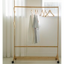 쇼핑몰 옷정리 바퀴 나무 옷행거 수납행거 코트랙, 60cm(소)