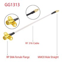 유니파잉1PC MMCX to SMA/RPSMA 암 플랜지 패널 마운트 RG316 Pigtail FPV 안테나 연장 코드 TBS Unify Pan, 02 MMCX M to RP SMA F_03 15CM