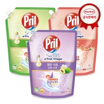 헨켈 주방세제 프릴 맑은 식초 1L 3개, 리치/