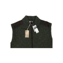 [137122][코오롱스포츠] 남성 CRIMIUX 그린 짚 스웨터 조끼 WOOL BLEND XL 초대형 NWT 스웨이드룩 트림