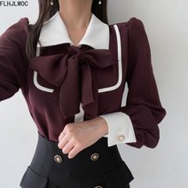 블라우스여성용 귀여운 스위트 걸 빈티지 화이트 레이스 러플 리본 탑스 판매 버튼 우아한 정장 셔츠