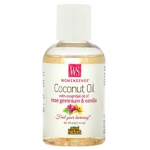 Natural Factors WomenSense 로즈제라늄 에센셜 오일 및 바닐라 함유 코코넛오일 115ml(4oz)