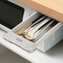 주방 서랍 정리함 수저통 조리도구 카라반 수납 정리, 감자쌀롱 부착형히든서랍