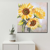 어바웃더홈 해바라기 그림 꽃 액자 인테리어 캔버스 거실 유화, 엔틱 B