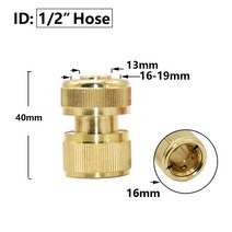 1/2 ''3/4'' 1 ''황동 탭 퀵 커넥터 16mm 20mm 구리 호스 커플 링 어댑터 정원, 13 M, 13M
