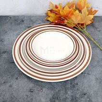 레트로 뉴욕 빈티지 원형접시, 4호 (10인치), 브라운