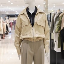 ab.f.z [ab.f.z] 빅포켓밑단밴딩합성가죽점퍼 (KSW5QU01G)