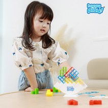 [해피플레이] 흔들흔들 밸런스 타워 균형 테트리스 테트라 초등학생 보드게임, 색상:흔들흔들 밸런스타워