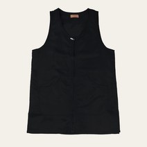 로사홈 식당 주방 생활방수 업소용 빅사이즈 조끼형 앞치마, 검정 XL, 1개