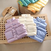 에이탑 베베냐냐 앞포켓 파스텔컬러 아동 패딩조끼