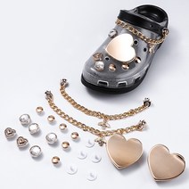 크록 자비츠 장식 악세사리 참 세트골드 메탈 신발 악어 액세서리에 대한 매력 디자이너 버튼 장식 심장