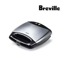 Breville 브레빌 DuraCeramic 샌드위치 파니니 토스터 기계 2구 메탈릭 VST051X, 기본