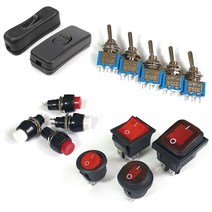 - 방수 AC DC LED 원형 사각 토글 온오프 푸쉬락 중간 스위치, 1개, MR0110