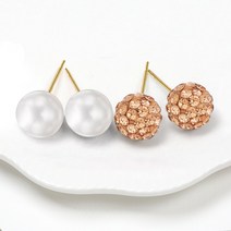 14k 골드필드 스와로브스키 진주귀걸이 큐빅귀걸이 귀걸이세트 한쌍 1+1