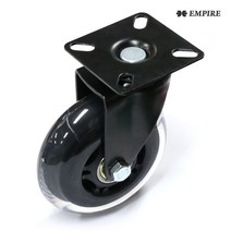 무소음 우레탄 바퀴 베어링 4인치 평판회전 DPR4TURN, 1개