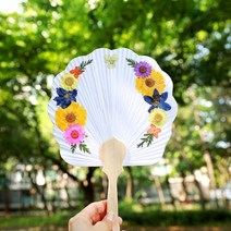 체크스토리 압화부채만들기 부채만들기 만들기세트 교구 공예, 1개, 12.봄바람-연엽선(1세트)