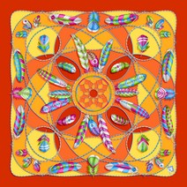 마우리치오 비니 오지오세 피우메 스카프, one size, 오렌지