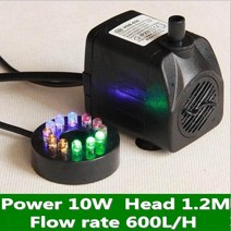 정량 펌프 물 모터 가압 AC 220V 10W 12 LED 조명 잠수정 워터 2200V 600엘 H 수족관 물고기 탱크 연못 분수