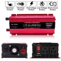 미국 600-2000W DC 12V AC 110V 자동차 전원 인버터 충전기 변압기 전원 USB 변환기 태양 LED 디스플레이, 1200W