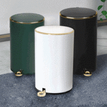 이태리인테리 인테리어 휴지통 페달 쓰레기통, 블랙, 15L