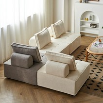 가우치 쿠션 원룸 자취방 라운지 1인카우치소파, 다른, 테크크로스 화이트 70 X 70 X 33