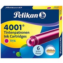 유럽 Pelikan 301176 잉크 카트리지 4001 TP 6 6팩 로열 블루, 분홍