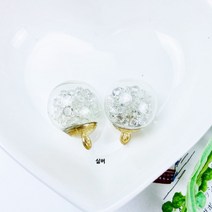 핀쿠션 DIY 유리볼 컬러 펜던트 악세사리장식 (2개), 실버