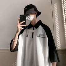 Mayfox와플 반팔티셔츠 남성 숄카라반집업셔츠 w-03