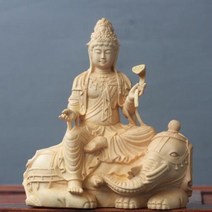 부처님 불교 기도 희망 장식품 행복 회양목 조각 불상 단단한 나무 보살 여신 공예, 없음