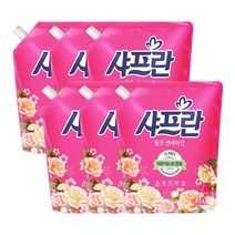 샤프란 핑크센세이션 섬유유연제 로즈향 리필, 2.1L, 6개