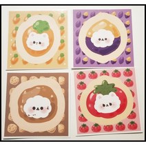 [포장용품] 솜솜즈(솜냥이 솜솜이) 채소 시리즈 4종 도무송 10장 1세트(선택)/예쁜 스티커 캐릭터 스티커/다이어리 꾸미기 다꾸/포장/어린이 스티커, 2.고구마(솜솜)10장