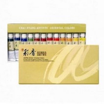 PGM1*^몰알파색채 채향 동양화 물감세트 15ml 12 미술용 그림 학원 수업 한국화 교육용 수업용 학교 학습용^*1췤pgm, a^^*옵션없슴