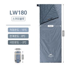 네이처하이크 초경량 NH-LW180 침낭, 스카이블루 L, 1개