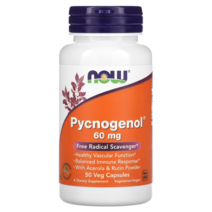 나우푸드 피크노제놀 Pycnogenol 60mg 50캡슐 소나무 껍질 추출물 아세로라 루틴 파우더 분말, 50 카운트