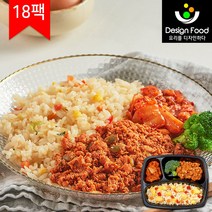 [디자인푸드]맛남주의 맛난식탁도시락 계란야채곤약볶음밥&불닭볶음 6팩/12팩/18팩/24팩 냉동도시락, 18팩