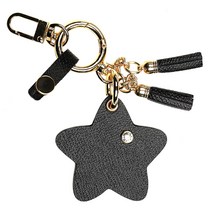 롤시 앱송 가죽 별 테슬 자동차 키링, 럭셔리블랙