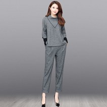 CIUUC 얇은 트위드 세트 2022 가을과 겨울 새로운 외국 스타일 패션 여성의 기질 슬림 작은 향기로운 바람 레깅스 투피스 세트, 라이트 그레이, 2XL 추천 125-135kg