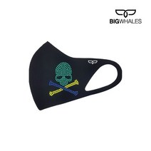 빅웨일즈 [빅웨일즈] 항균구리마스크 해골_네온그린