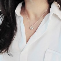 [이쁜] 도톰 하트 스네이크 목걸이