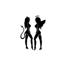 자동차포인트 00063악마천사 튜닝스티커(L), 블랙