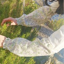 핸드메이드 작업용 사무용 미술용 면 린넨 팔토시 덧소매, 반다나블루