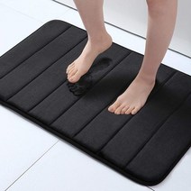 실리콘 목욕 매트 미끄럼 방지 샤워 욕실 러그 메모리폼 카펫 부드러운 발 돌 바닥 초흡수성 빠른 건조, 30 black