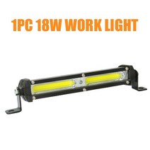 led 현장 작업등 휴대용 캠핑등 6500k cob 자동차 작업 라이트 바 오프로드 스팟 램프 strip12v 24v suv atv 트럭 보트 오토바이 자동 안개 램프 헤드, 1개 8인치 18w