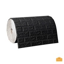 벽돌 시트지 타일 폼블럭 70x1m 3D 연속 벽돌 벽 스티커 침실 방수 자체 접착 벽지 DIY 폼 충돌 방지 집 장, 01 Black_01 70X100CM, 01 Black_01 70X100CM